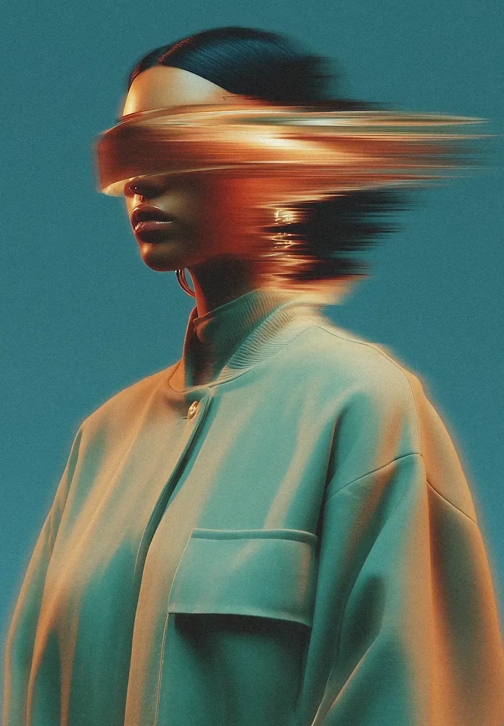 Abstract portrait representing fast-moving design